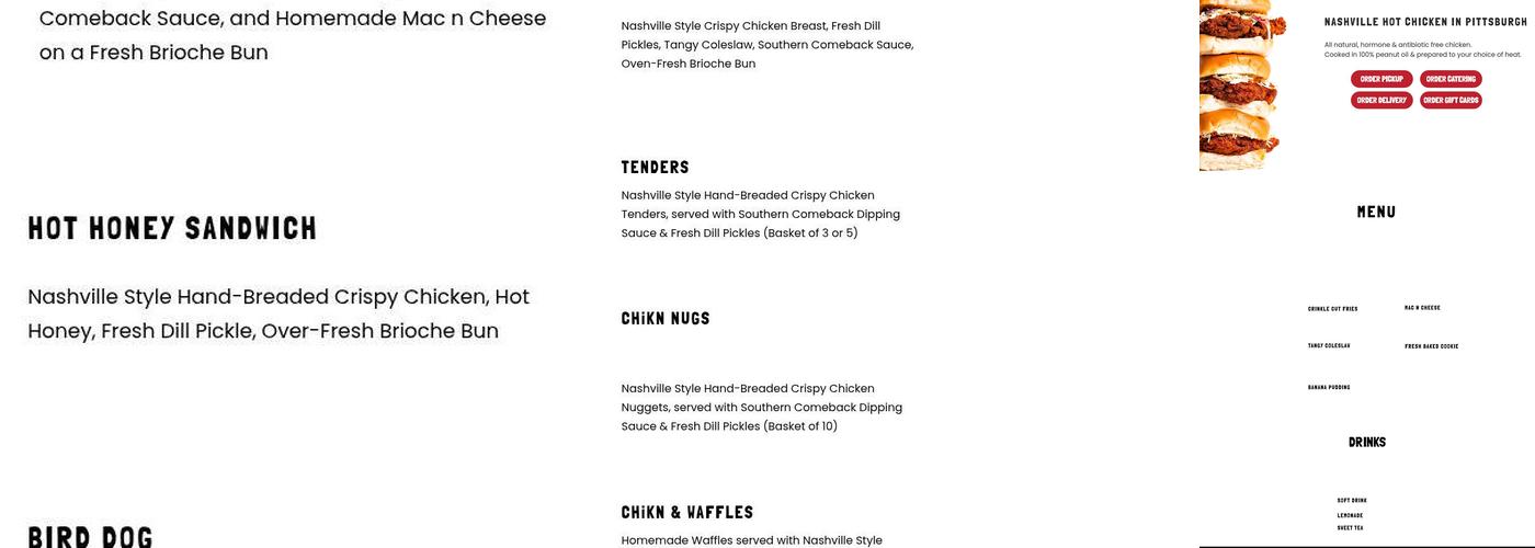 CHiKN Menu