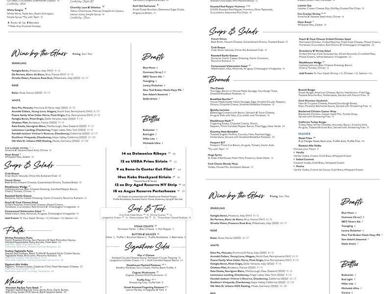 The Cork 1794 Menu