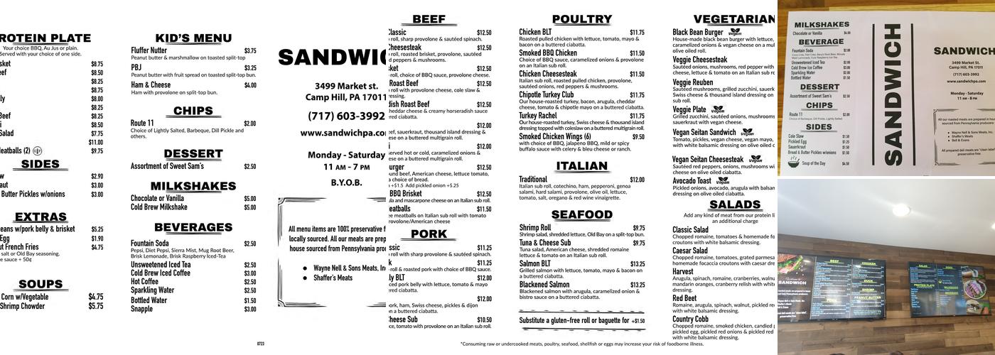 SANDWICH Menu