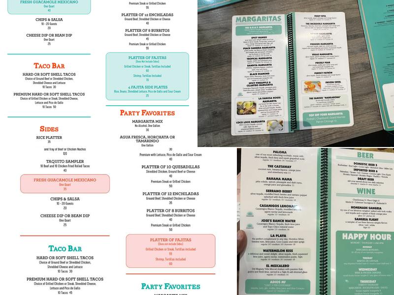 Jose Tequila’s Menu