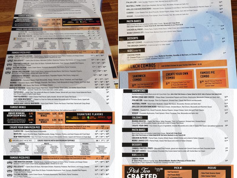 BoomBozz Craft Pizza & Taphouse - Bellevue Menu