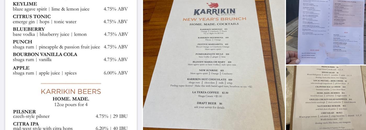 Karrikin Spirits Menu