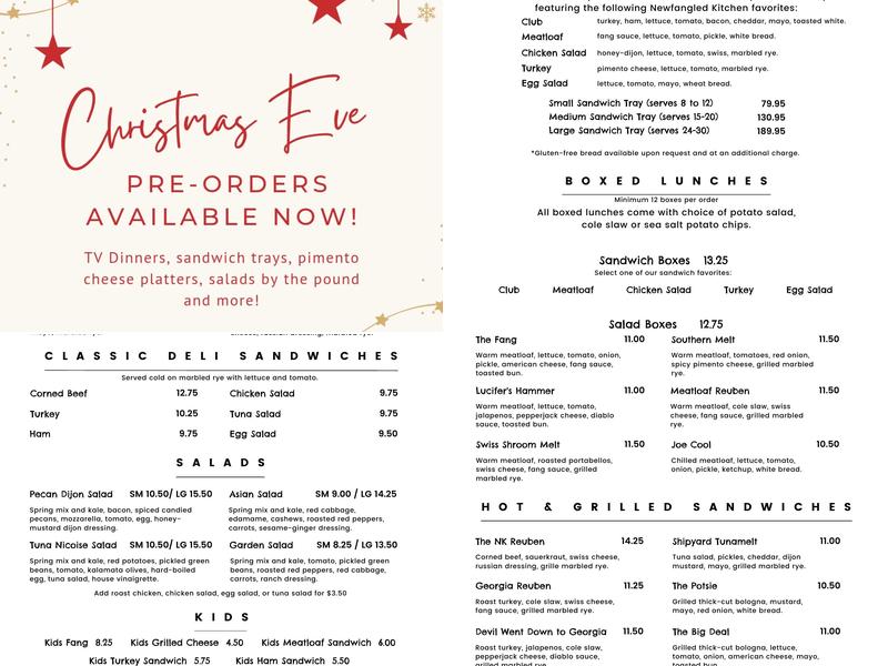 Newfangled Kitchen Menu