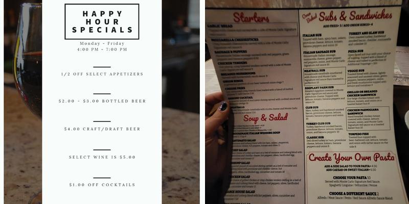 Monte Carlo Italian Kitchen Menu