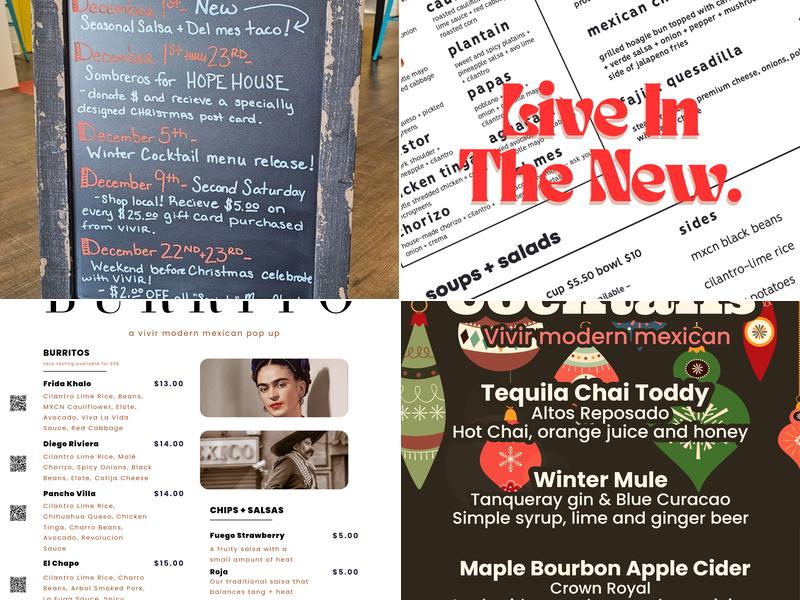 Vivir Modern Mexican Menu