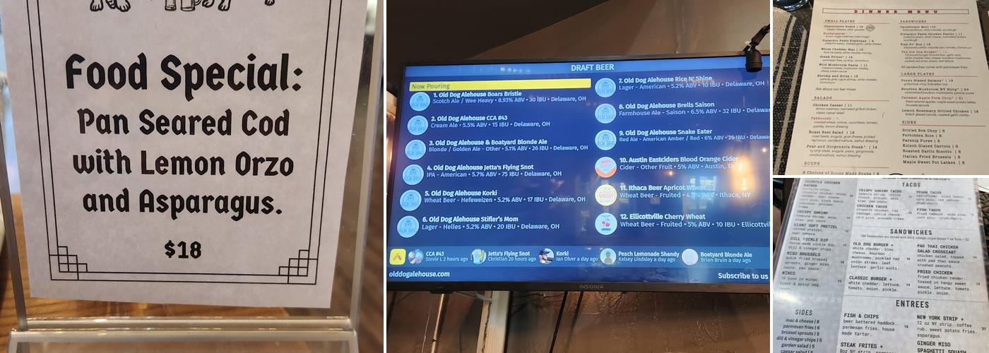 Old Dog Alehouse & Brewery Menu