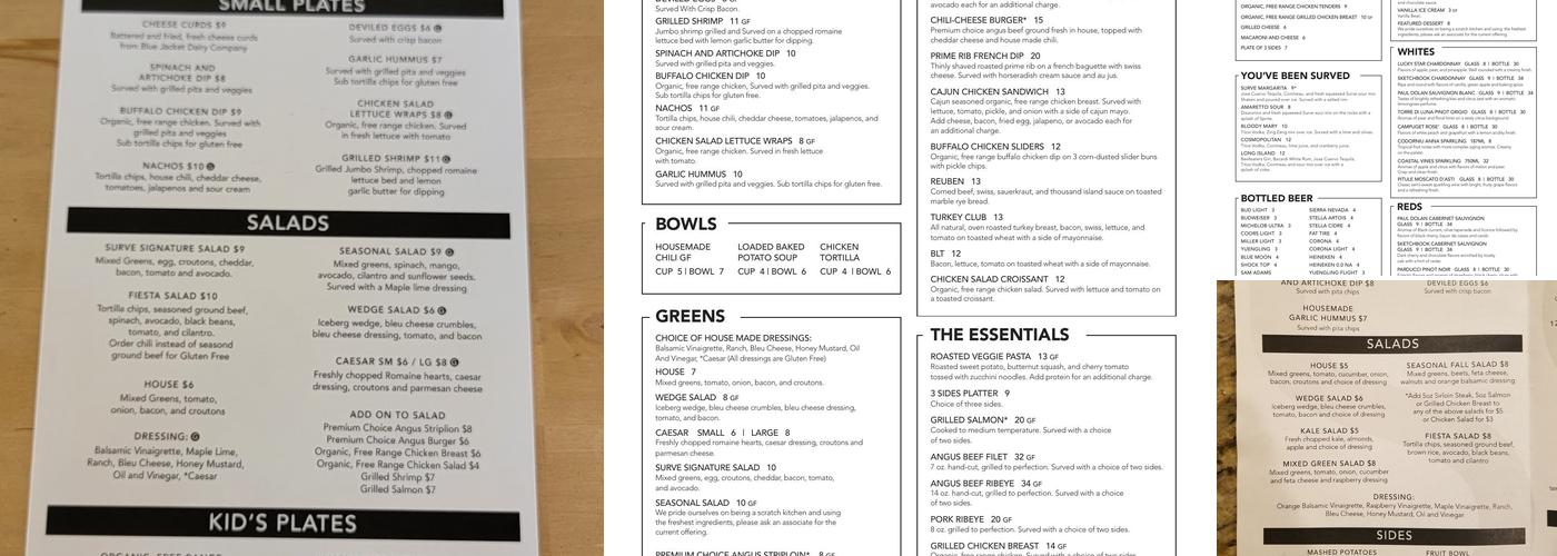 SURVE Menu