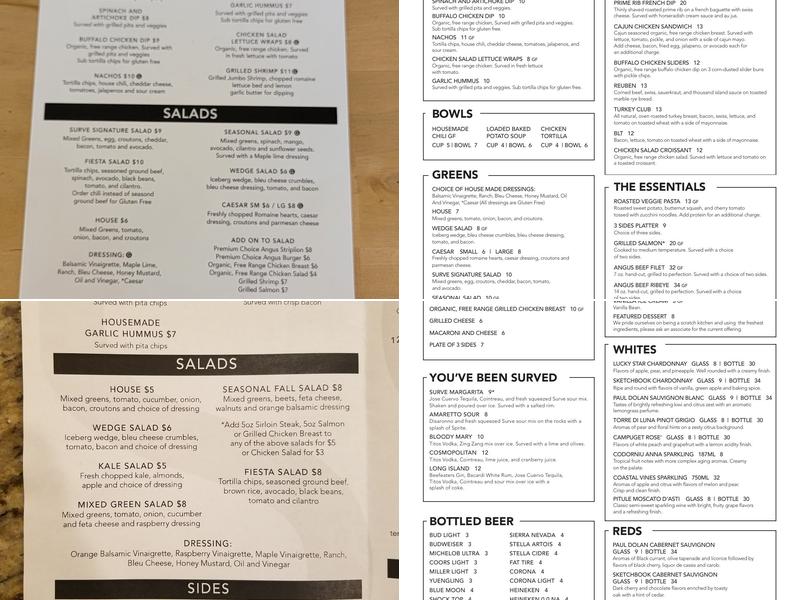 SURVE Menu