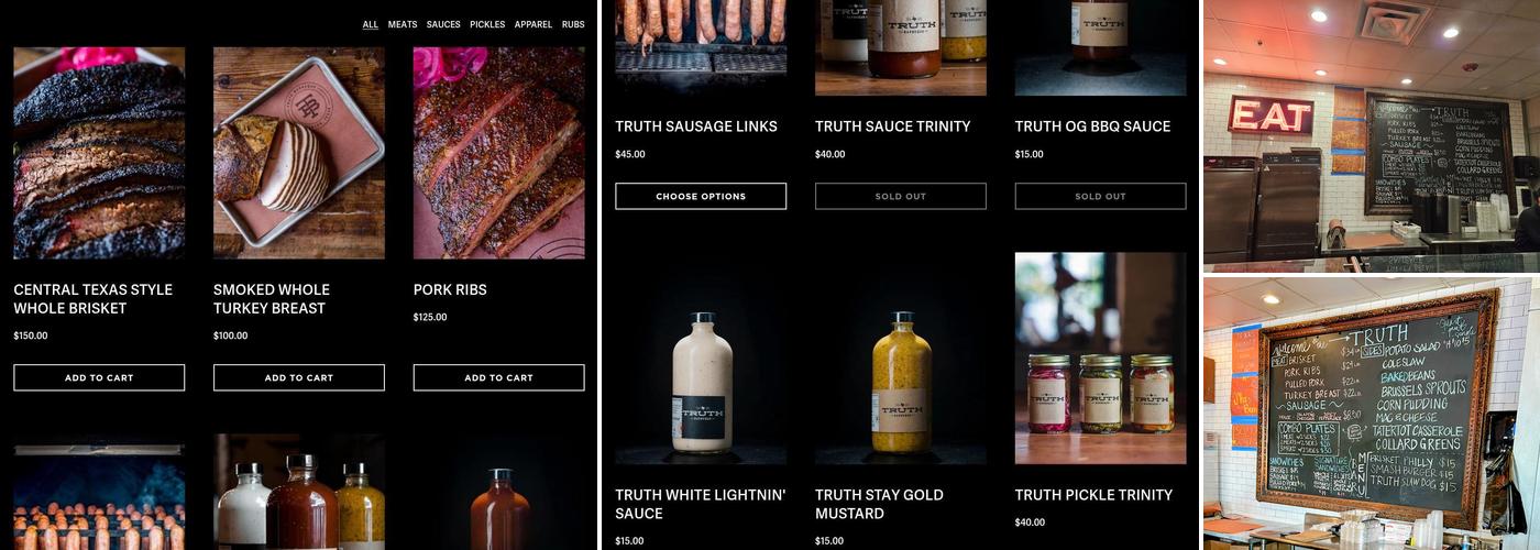 Truth BBQ Menu