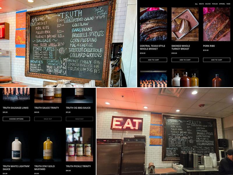 Truth BBQ Menu