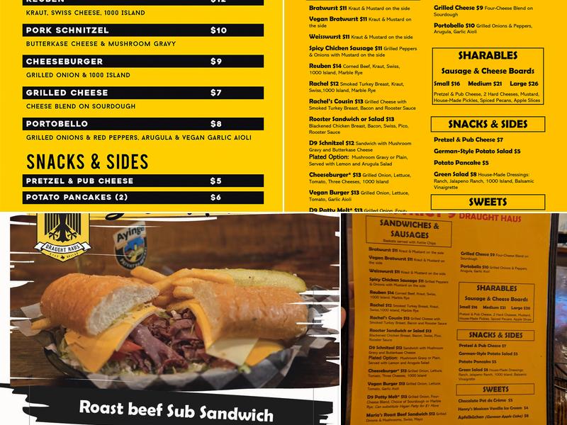 District 9 Draught Haus Menu