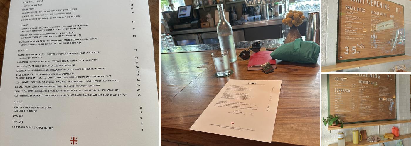 Carpenters Hall Menu