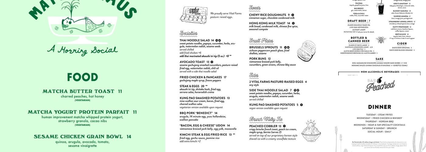 Bar Peached Menu