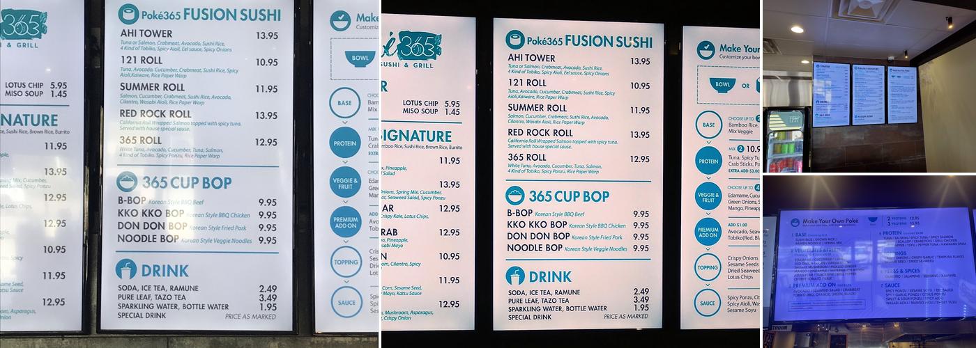 Poké 365 Fusion Poke & Ramen Menu