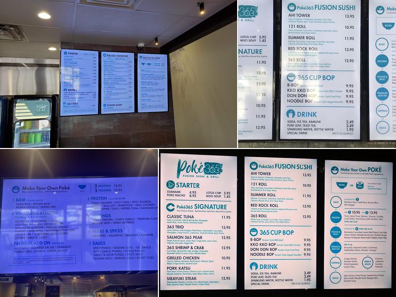 Poké 365 Fusion Poke & Ramen Menu