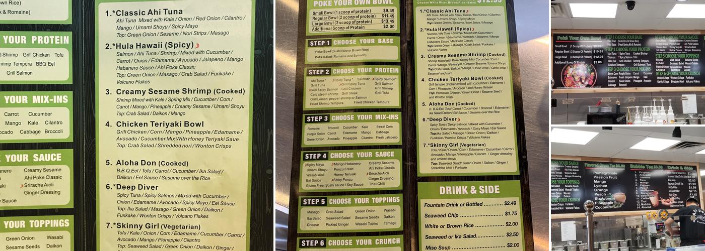 Ahi Poke - Hawaiian Bowls & Tapioca Tea Menu