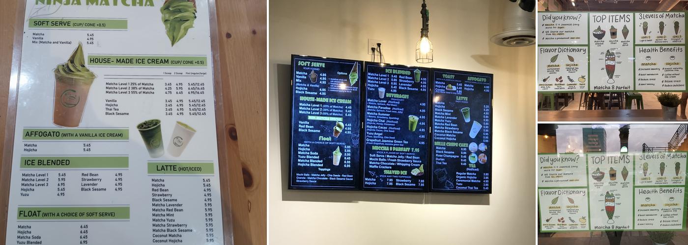 Ninja Matcha Menu