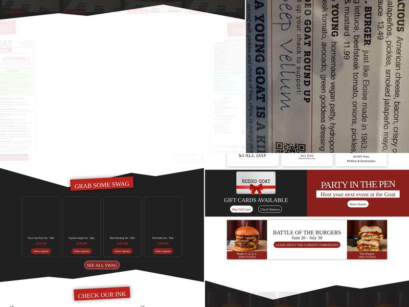 Rodeo Goat Menu