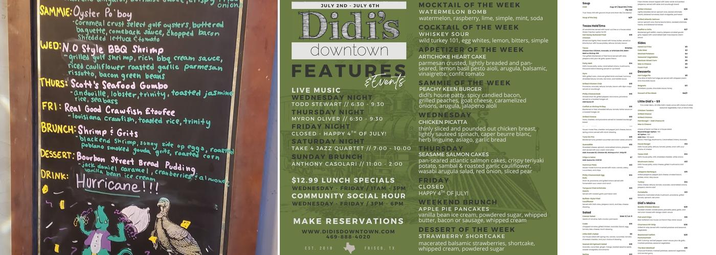 Didi's Downtown Menu
