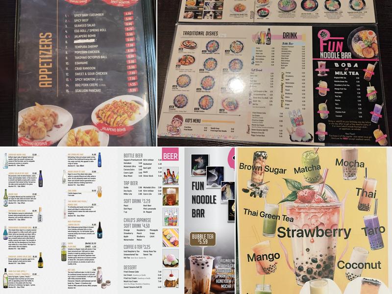 fun noodle bar Menu