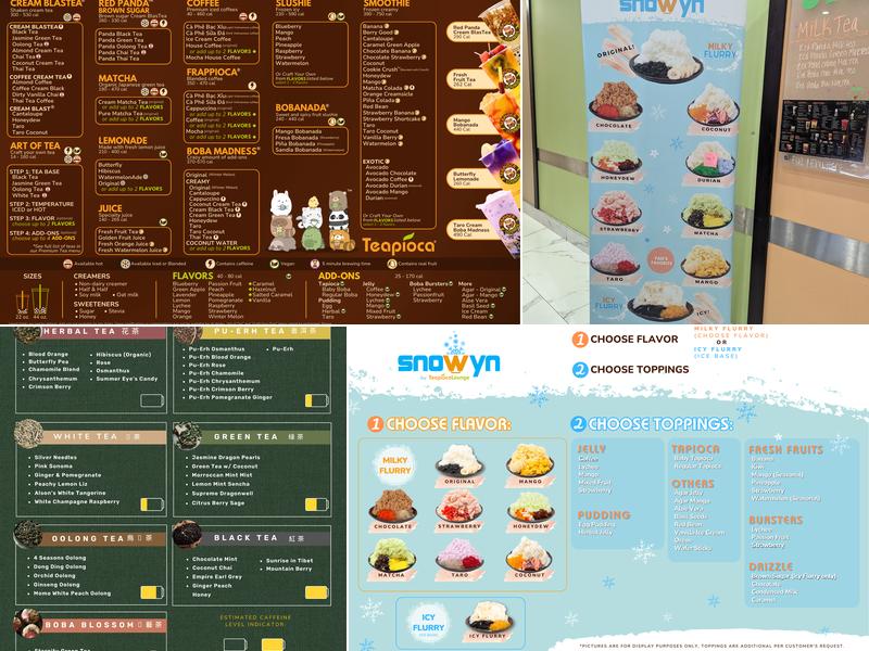 Teapioca Lounge Menu