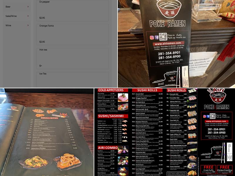 Airi Poke & Ramen Menu