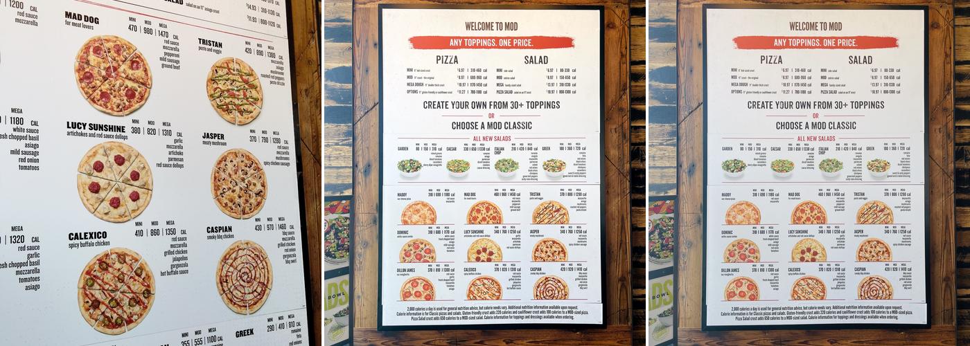 MOD Pizza Menu