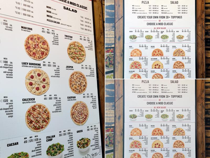 MOD Pizza Menu