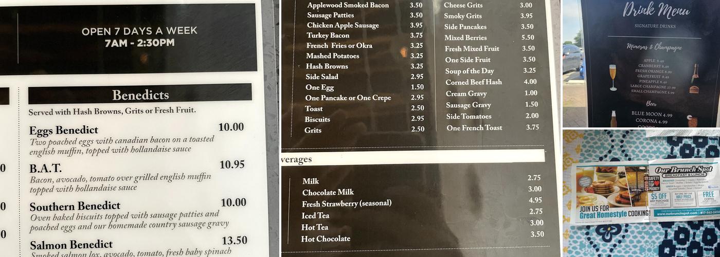 Our Brunch Spot Menu