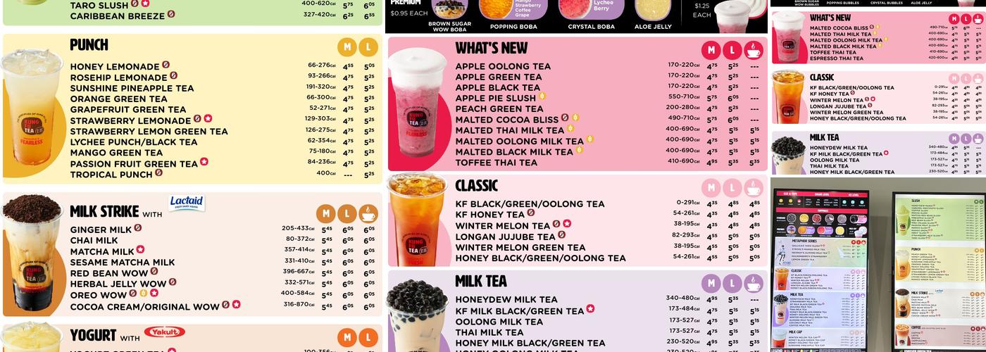 Kung Fu Tea Menu