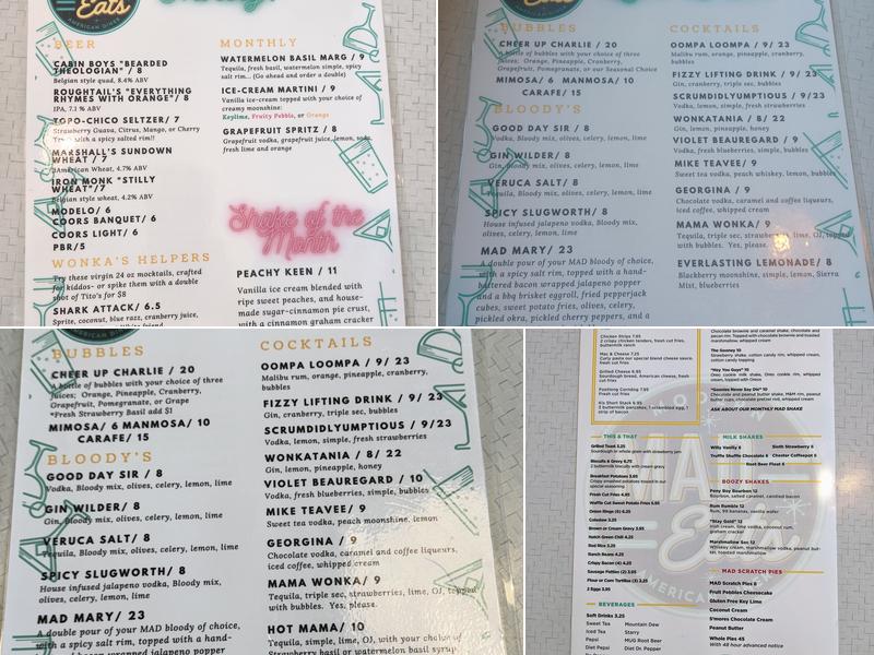MAD Eats Menu
