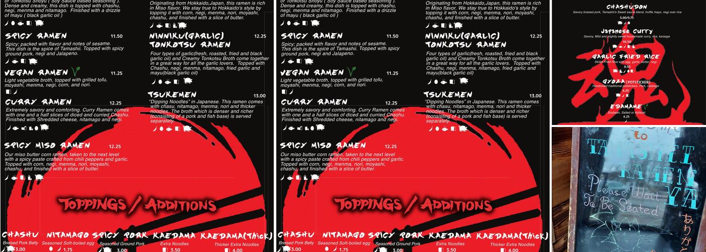 Tamashii Ramen - Ya Menu