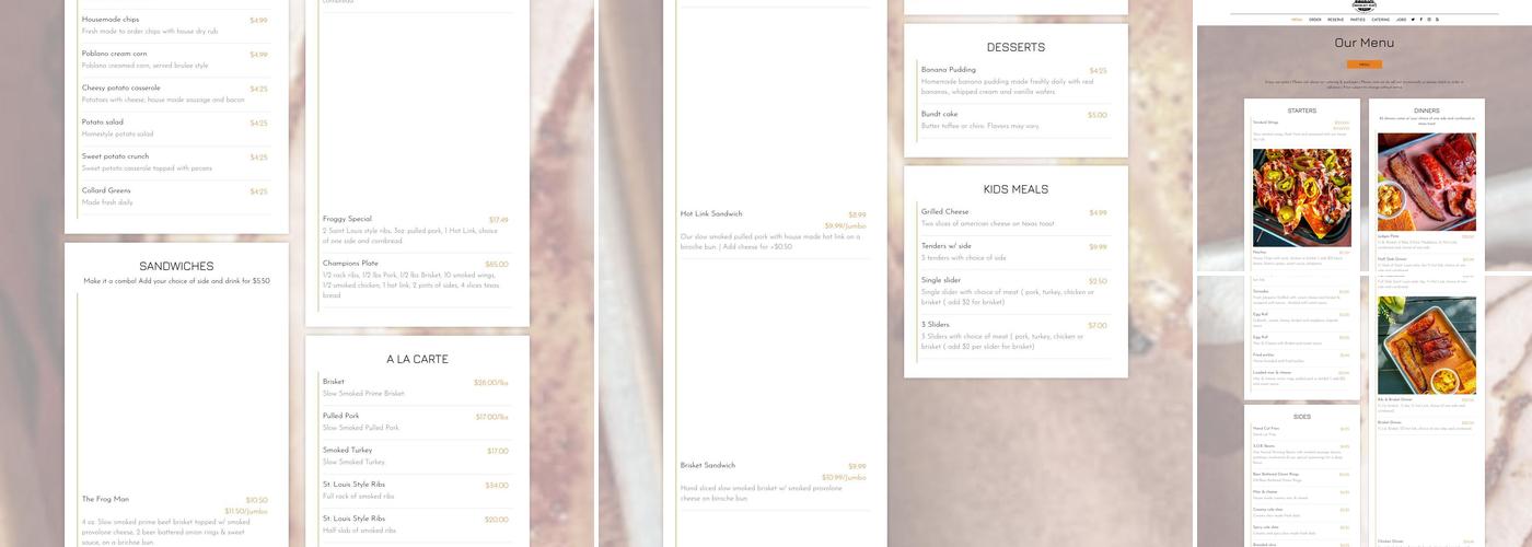 SBH BBQ Menu