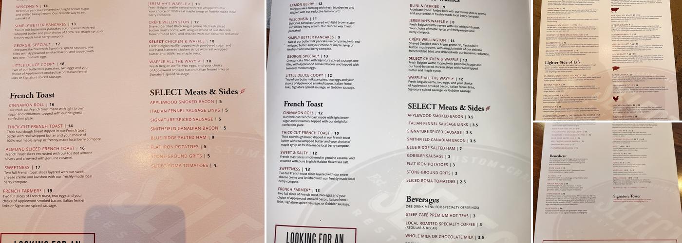 SELECT Restaurant - Greer Menu