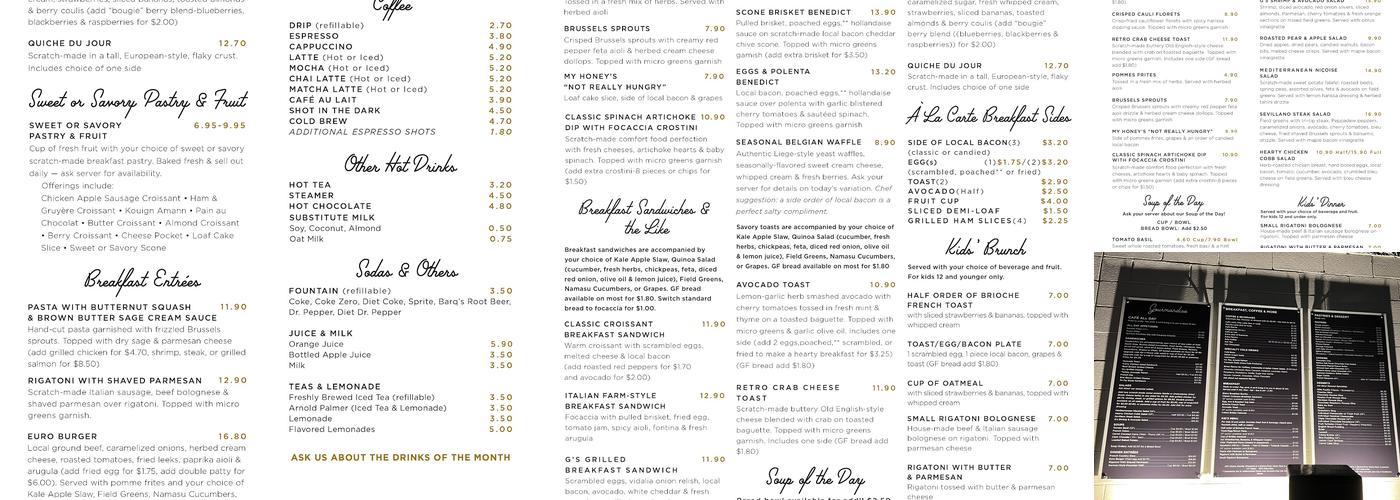 Gourmandise Menu