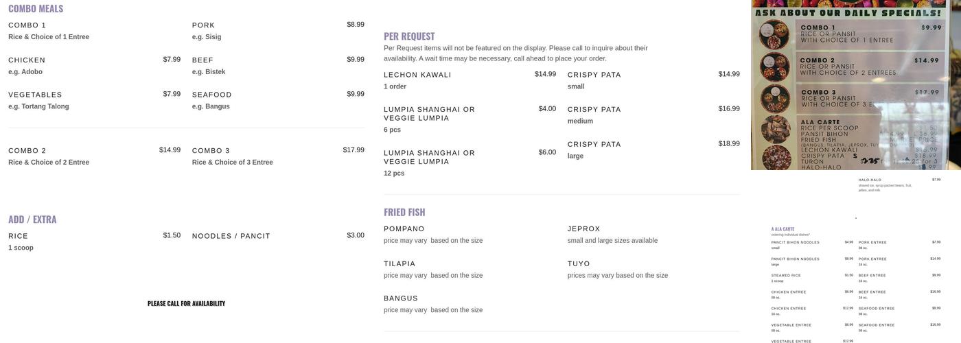 BFF Turon Pinoy Food Rocks Menu