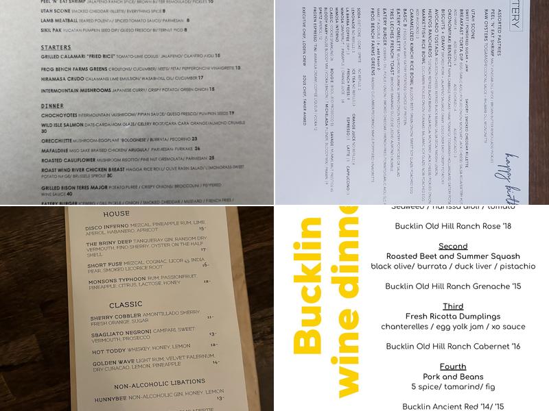 SLC Eatery Menu
