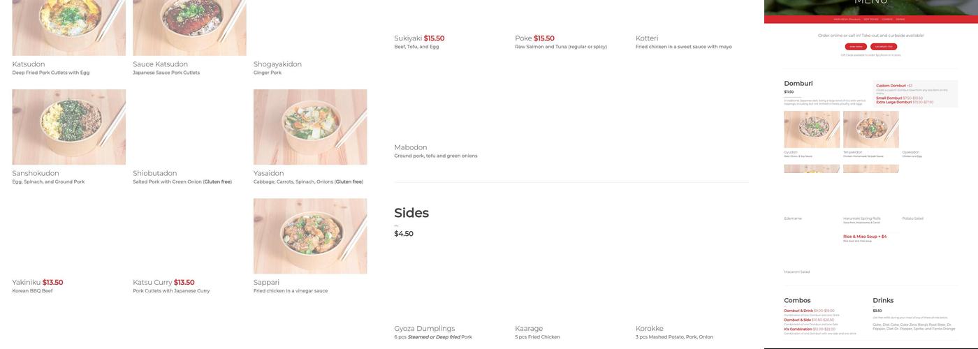 K’s Kitchen Menu