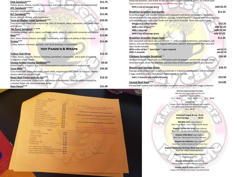 Two Sisters Play Cafe LLC Menu