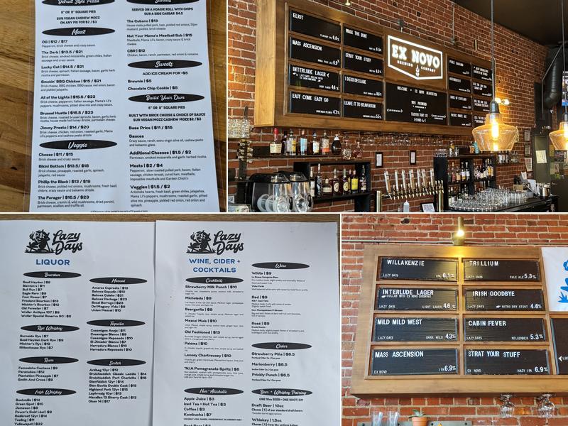 Lazy Days Brewing Company Menu