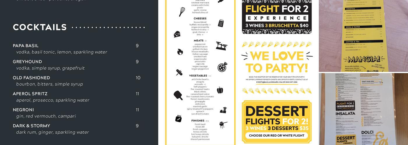 Basil & Board Menu