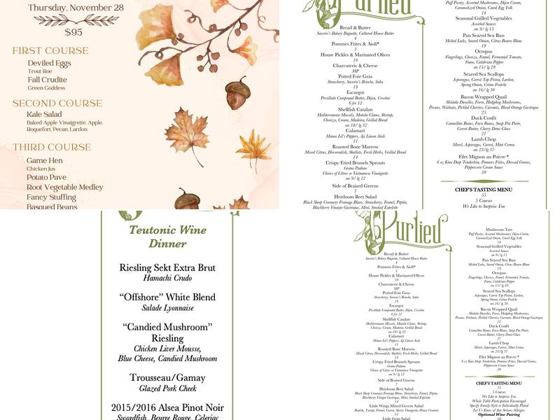 bar purlieu Menu