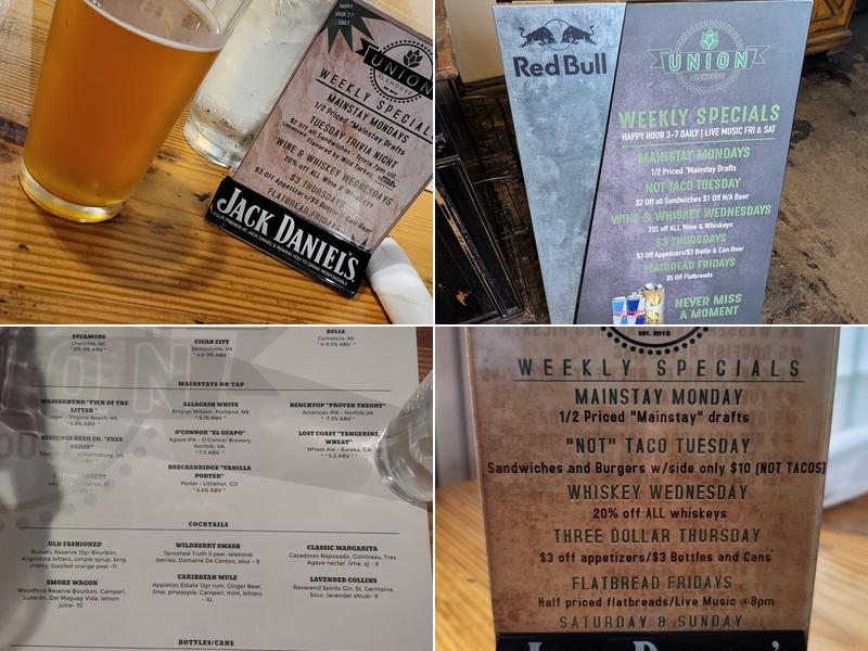 Union Alehouse Menu