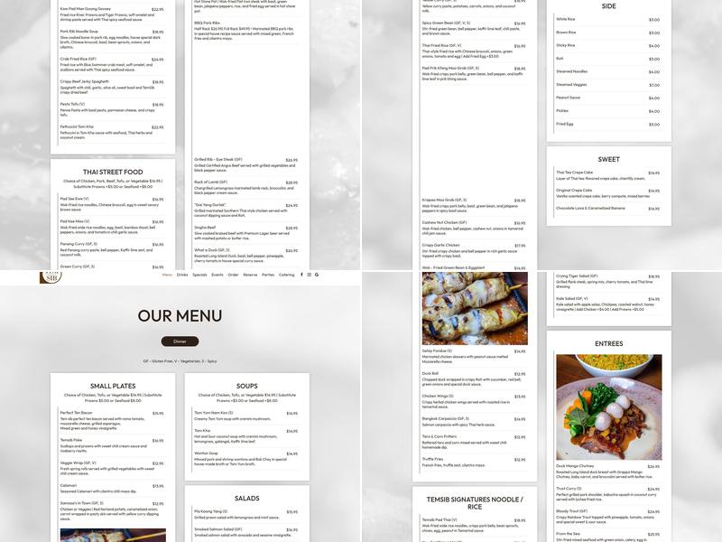 Tem Sib Eatery & Bar Menu
