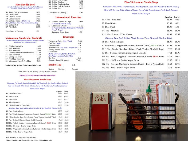 PHO' & More Menu