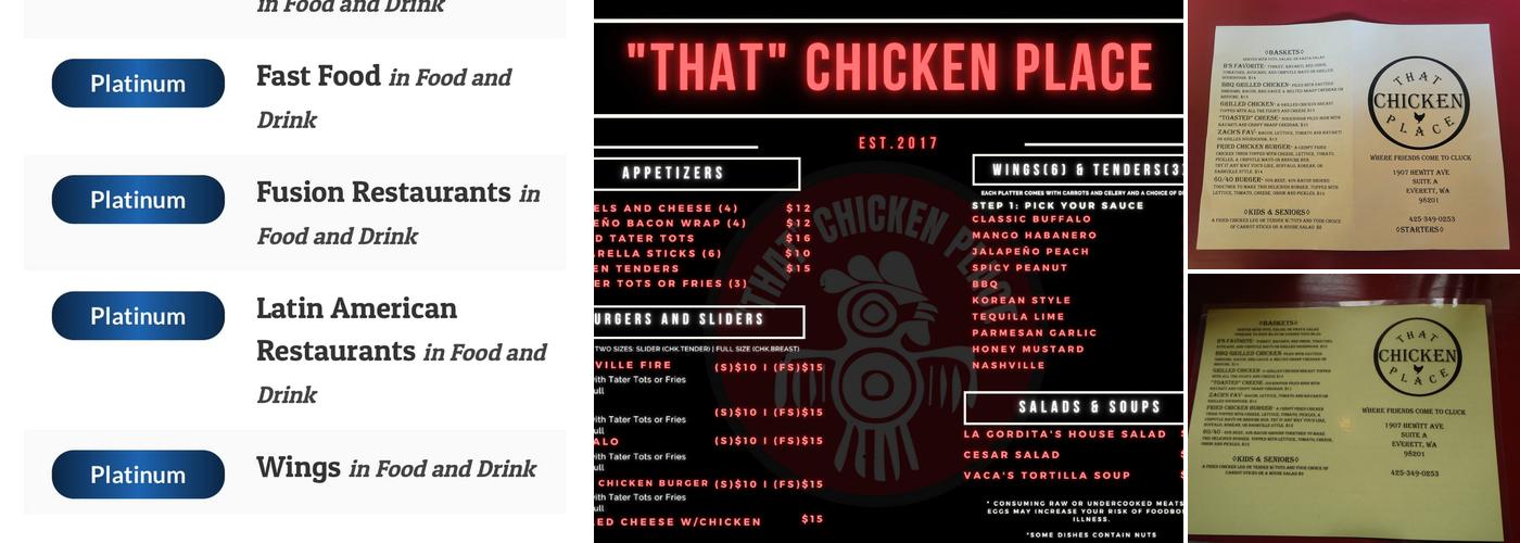 That Chicken Place Menu