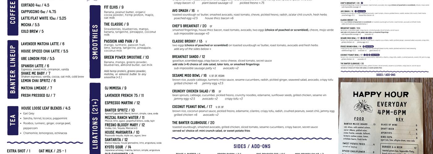 Banter Menu