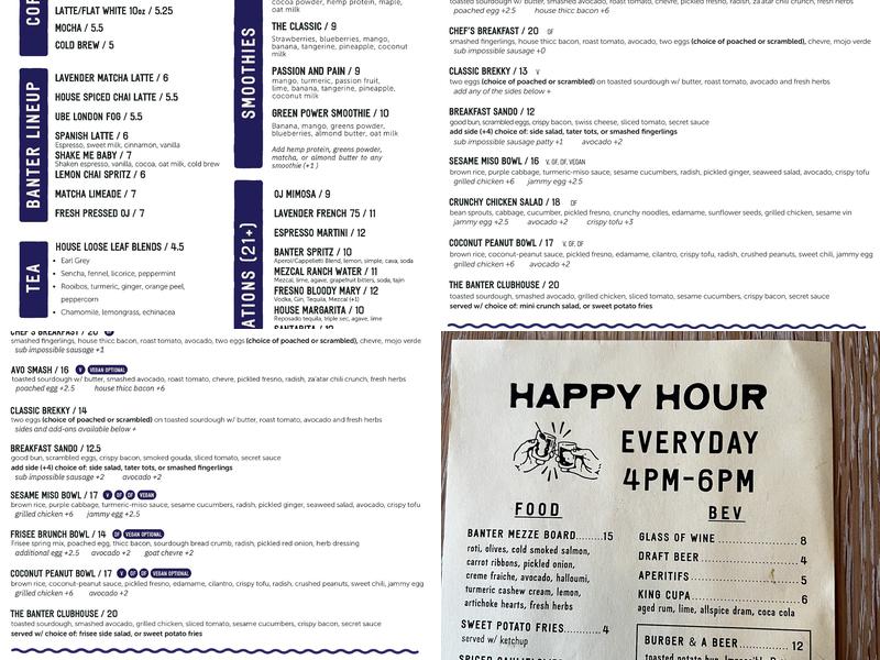 Banter Menu