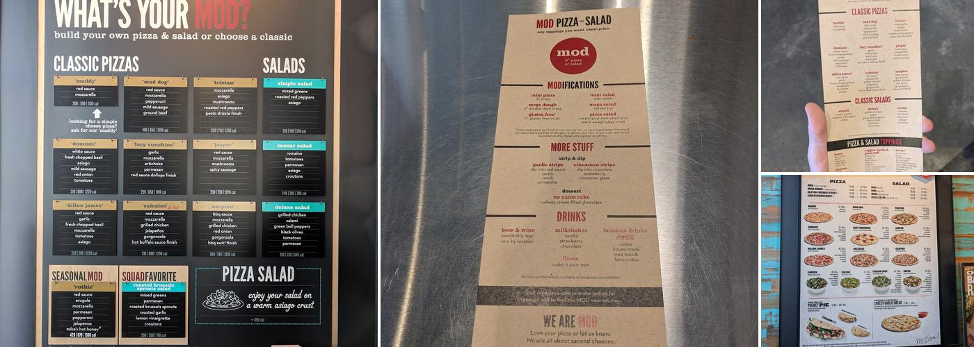 MOD Pizza Menu