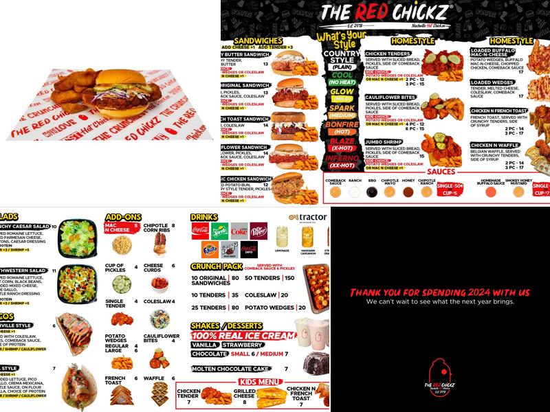 The Red Chickz Menu